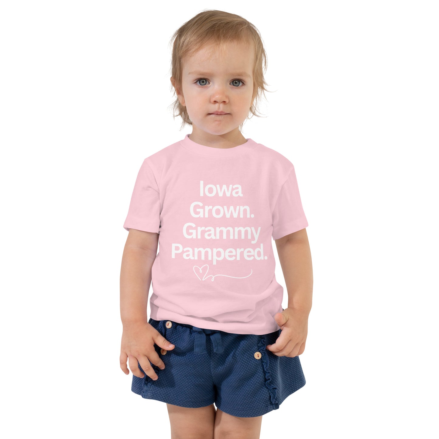 Iowa Grown. Grammy Pampered. Toddler Short Sleeve Tee